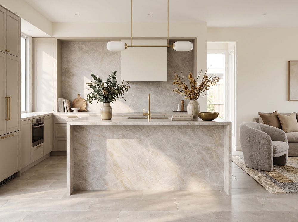 Taj Mahal Quartzite interior design inspiration